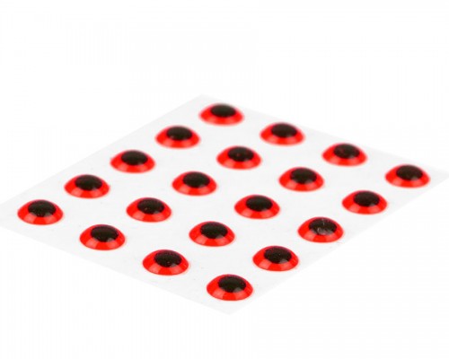 3D Epoxy Eyes, Fluo Red, 3 mm